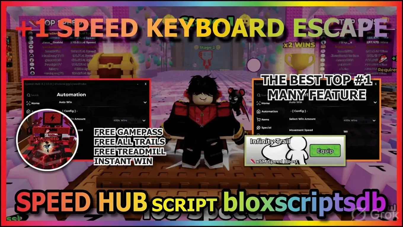[Speed Hub] +1 SPEED KEYBOARD ESCAPE Script