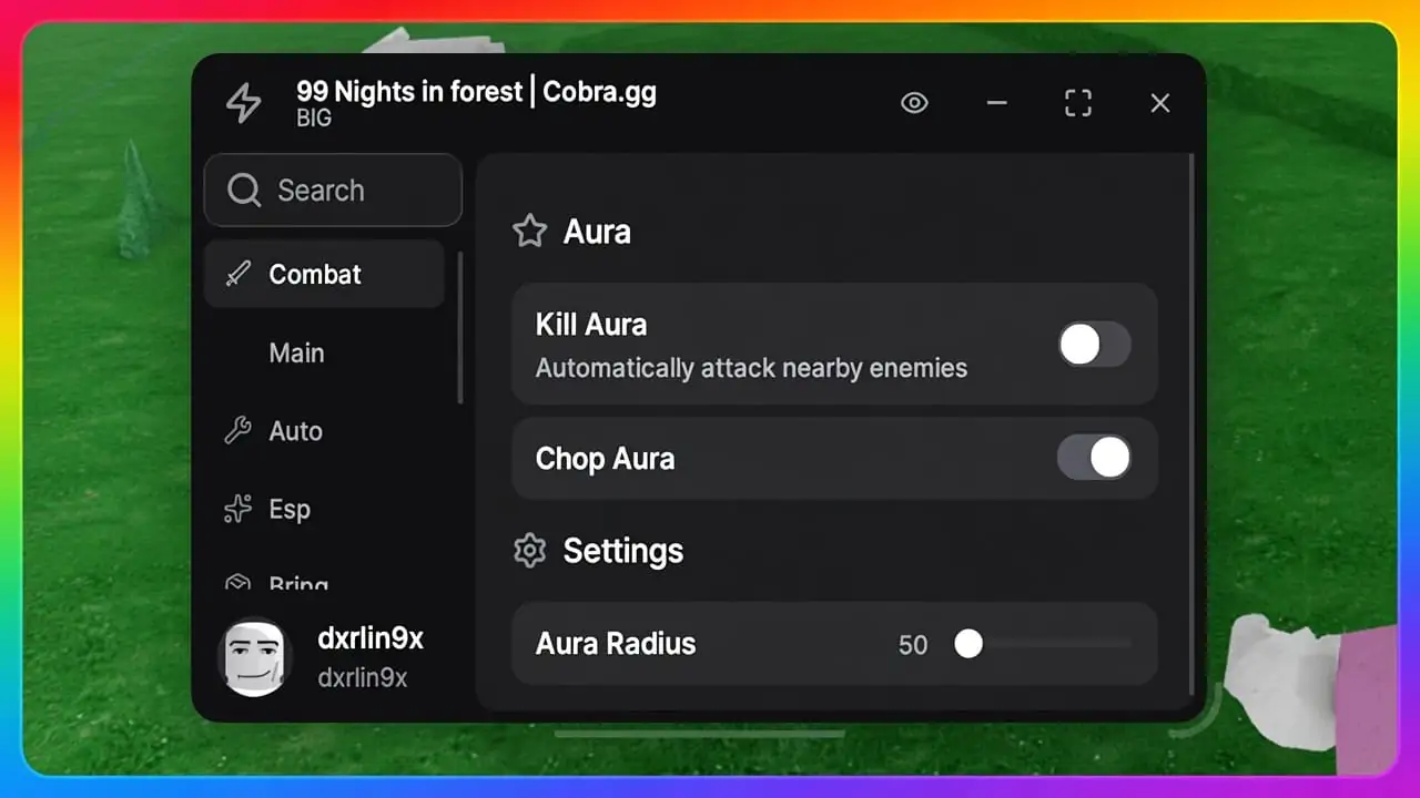 Cobra Hub 99 Nights in the Forest Script [Kill Aura, Auto Farm and More]