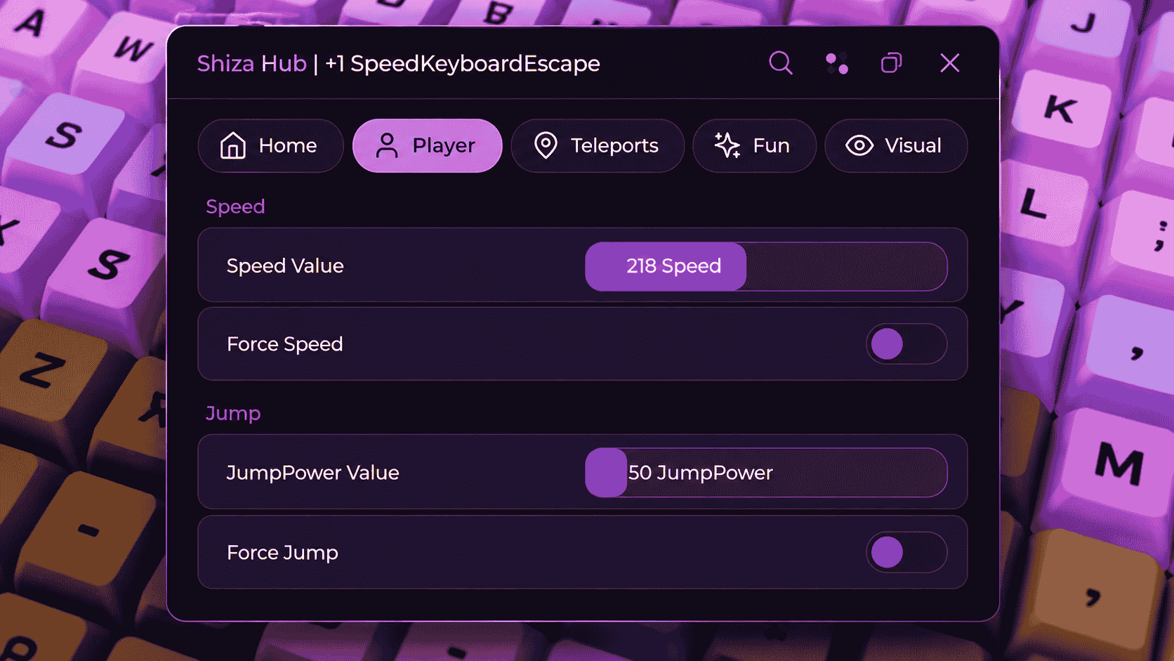 Shiza Hub +1 Speed Keyboard Escape Script [NO KEY/KEYLESS]