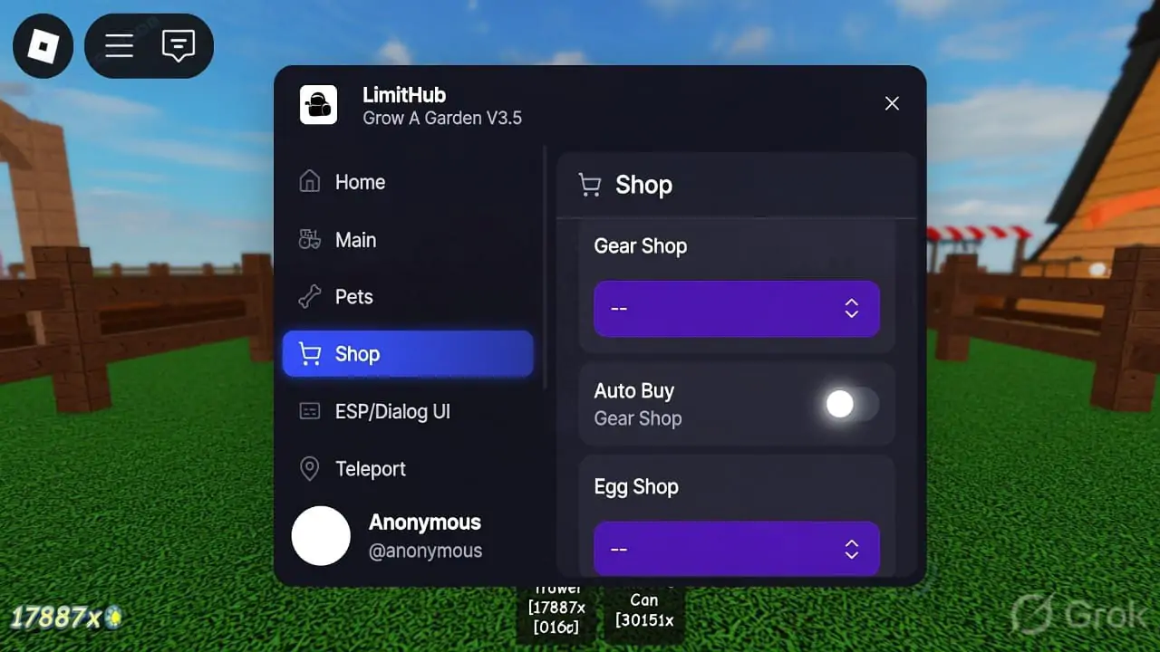 Limit Hub Script Grow a Garden 2
