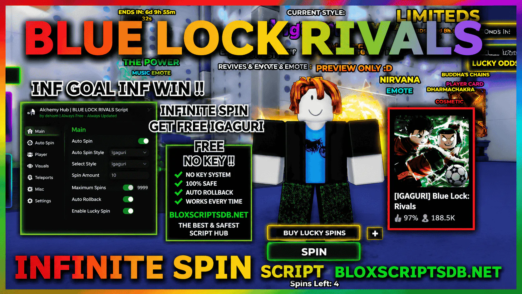 Sterling Hub Blue Lock: Rivals Script [INFINITE SPIN, GET FREE AIKU, INF GOAL, AUTO WIN (BEST)]